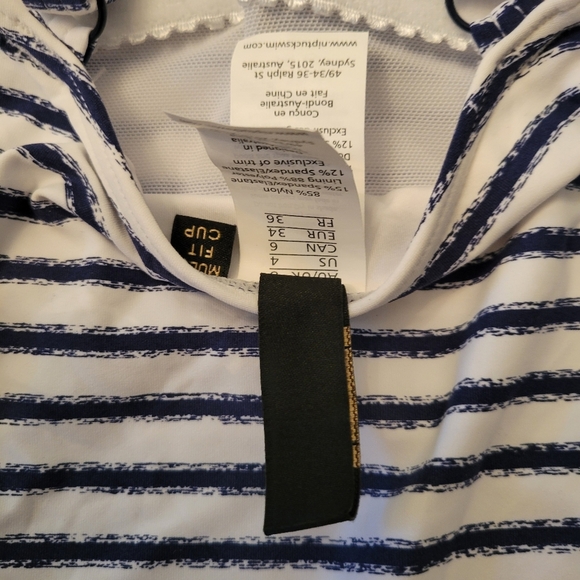 NipTuck Swim Womens Striped Black and White One Piece Swimsuit size 4 - Picture 5 of 6